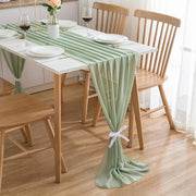 Telaio di decorazione per tavola Chiffon verde per matrimoni, compleanni, 70x300 cm, lavabile