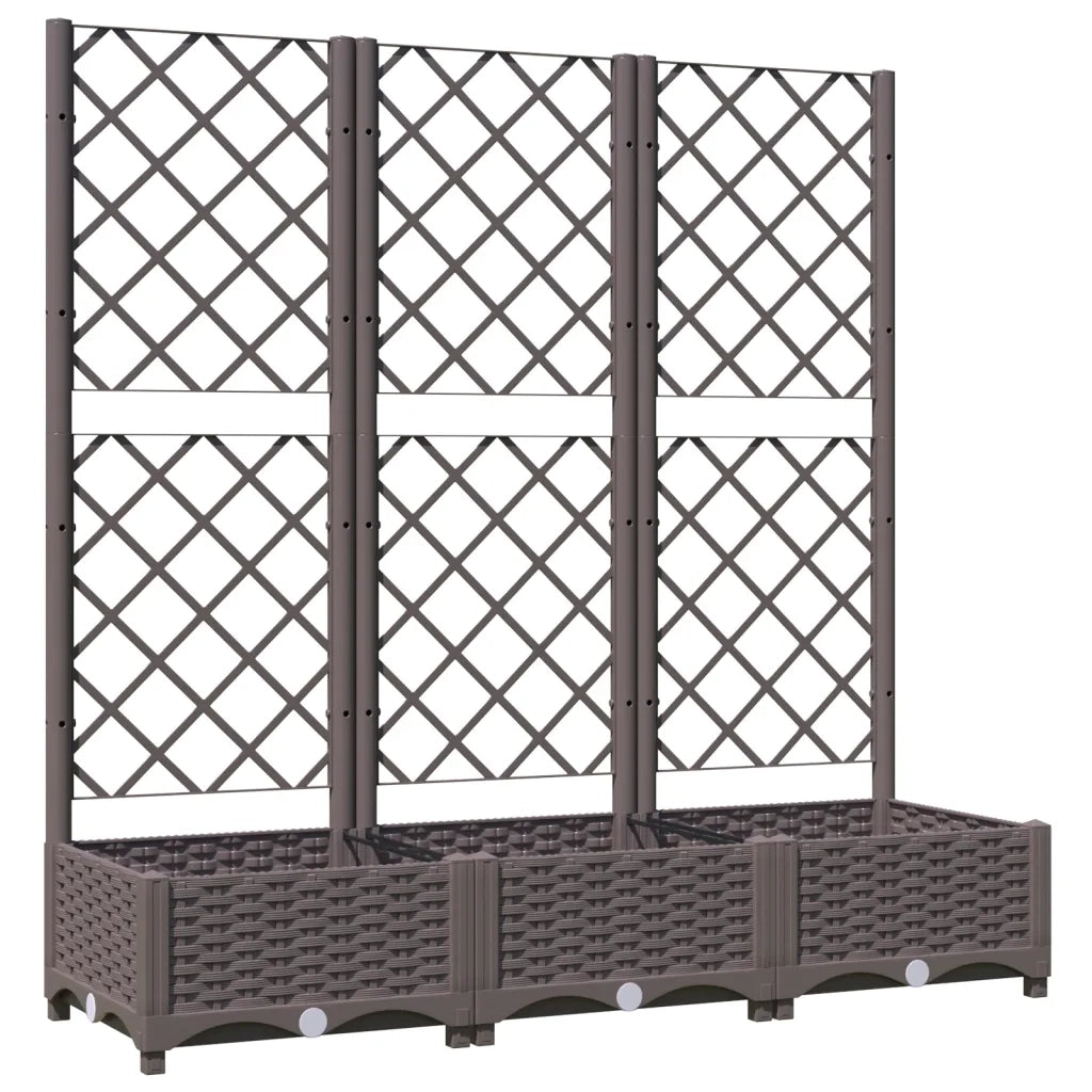 Fioriera da giardino con traliccio marrone 120x40x121,5 cm PP 318262