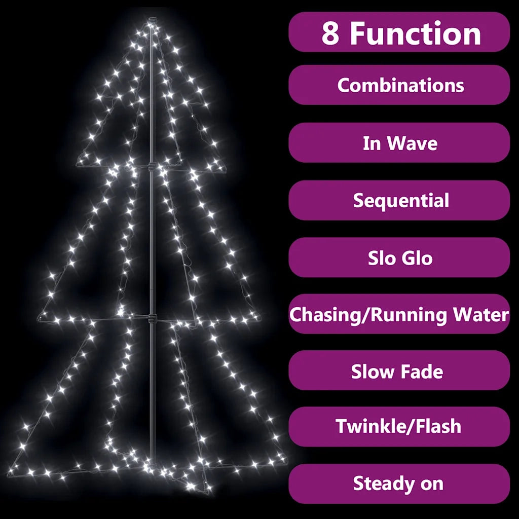 Albero di Natale a Cono 200 LED per Interni Esterni 98x150 cm 328574