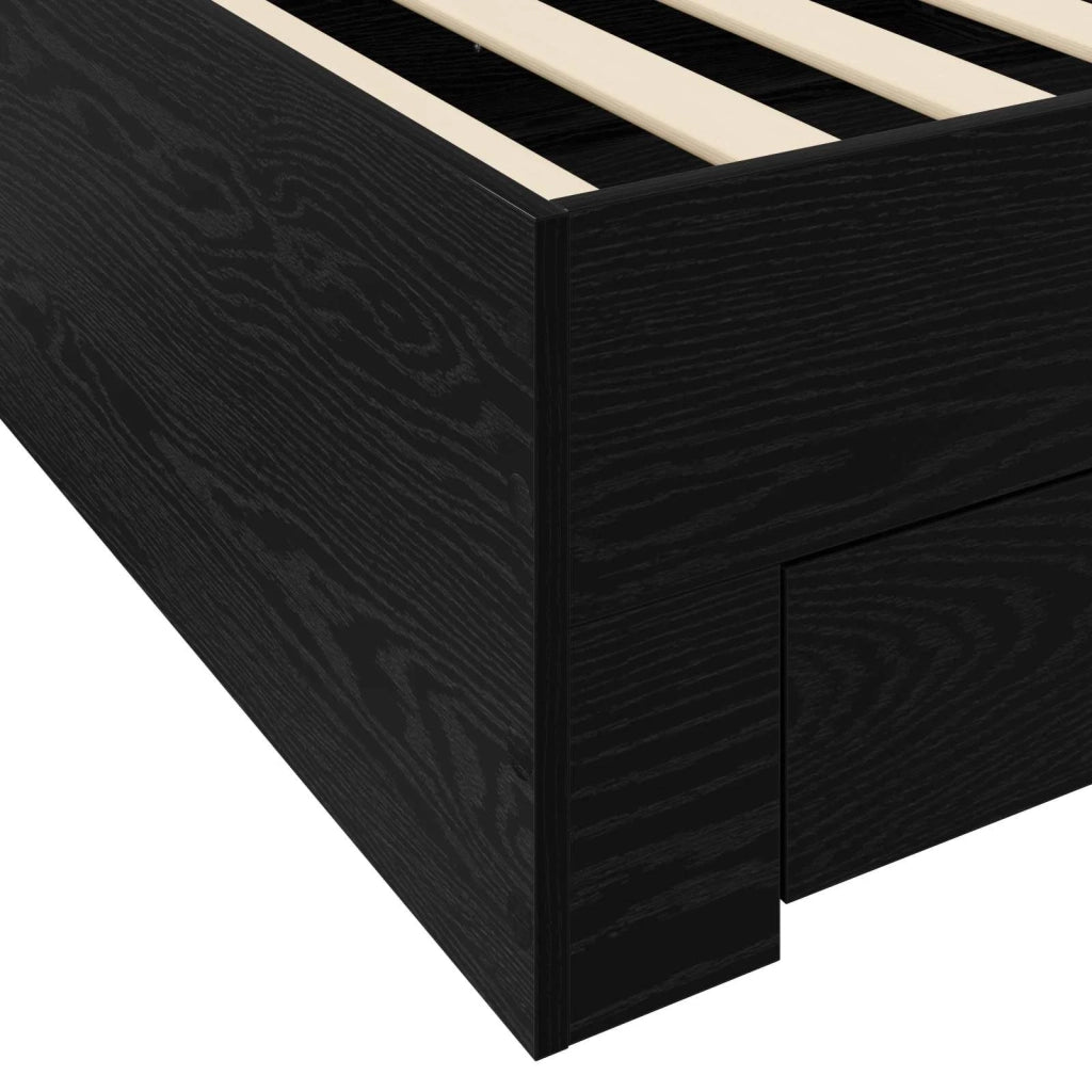 Telaio del letto con storage Rovere Nero 80 x 200 cm 3429531