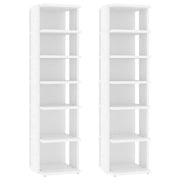 Scarpiere mobiletto portascarpe mobile per ingresso corridoio soggiorno set da 2 27,5 x 27 x 102 cm legno ingegnerizzato bianco 02_0022124