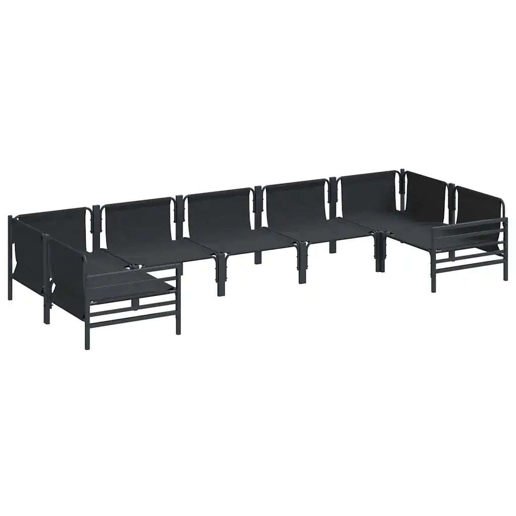 vidaXL Set Divano da Giardino 7 pcs Antracite Acciaio