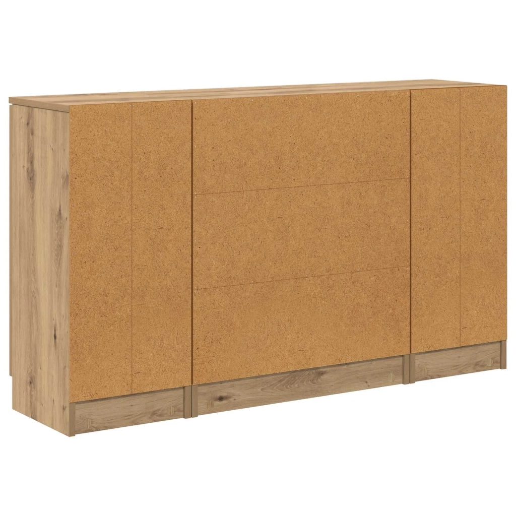 Credenza 3 pz | Madia | Buffet da pranzo | Armadio da pranzo Rovere artigianale Legno multistrato