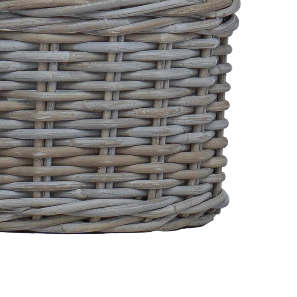 Cestino per Piante con archiviazione 2 pcs Grigio Rattan Kubu 42020961