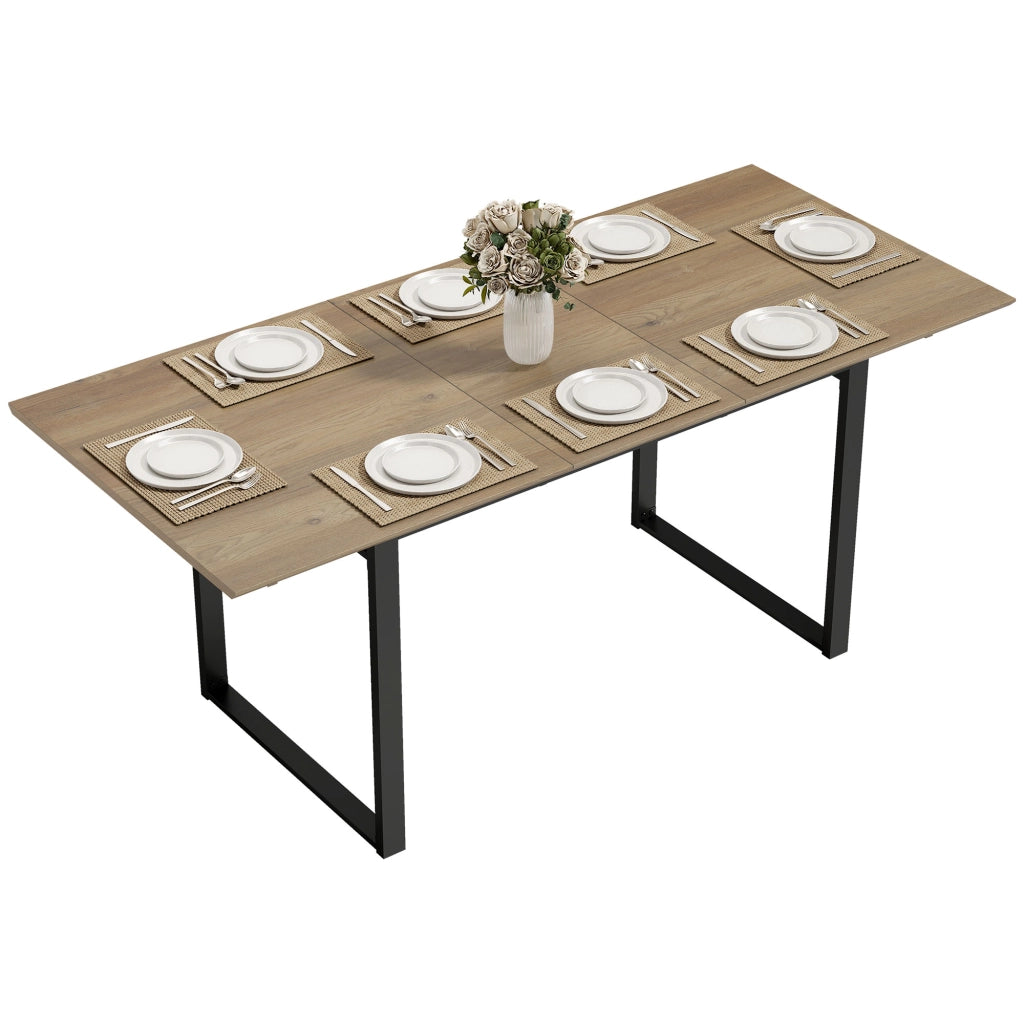 Tavolo da pranzo allungabile industriale ¨C Xylo ¨C legno e acciaio 180x80x75 cm per 6-8 persone