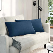Cuscini da Divano 2 pz-Set di 2 Cuscini per Sofa Blu 80 x 40 cm Tessuto