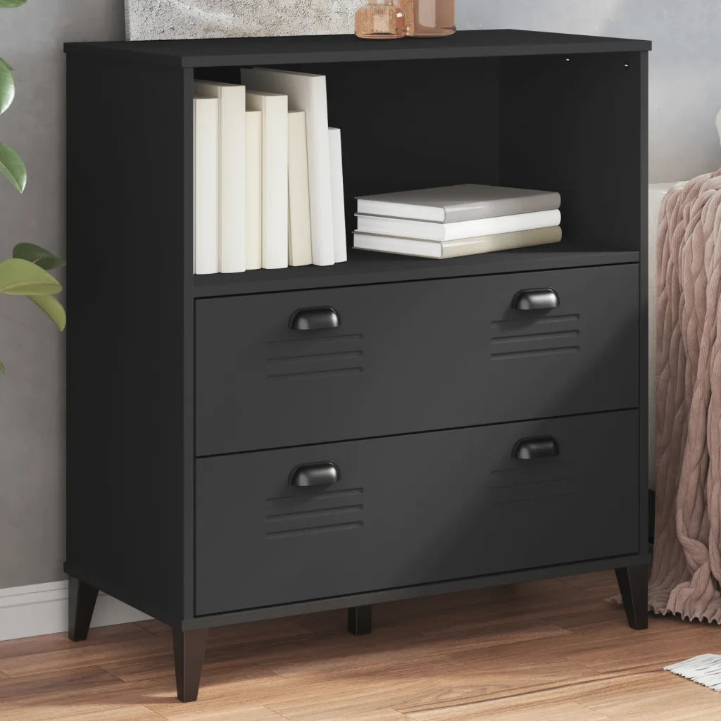 Libreria VIKEN Nera 80x40x80 cm in Legno Multistrato 374945