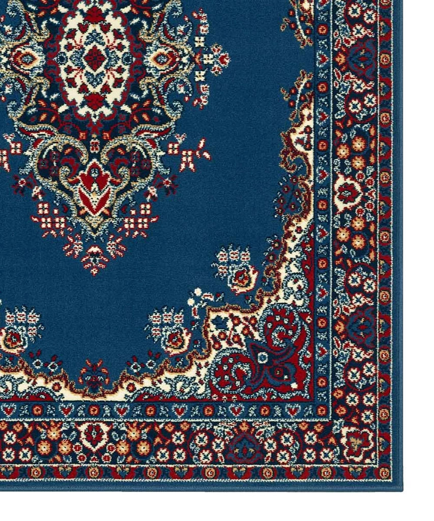 Tappeto P6210 azzurro cm.140x200 stile orientale persiano, economico resistente facile da pulire