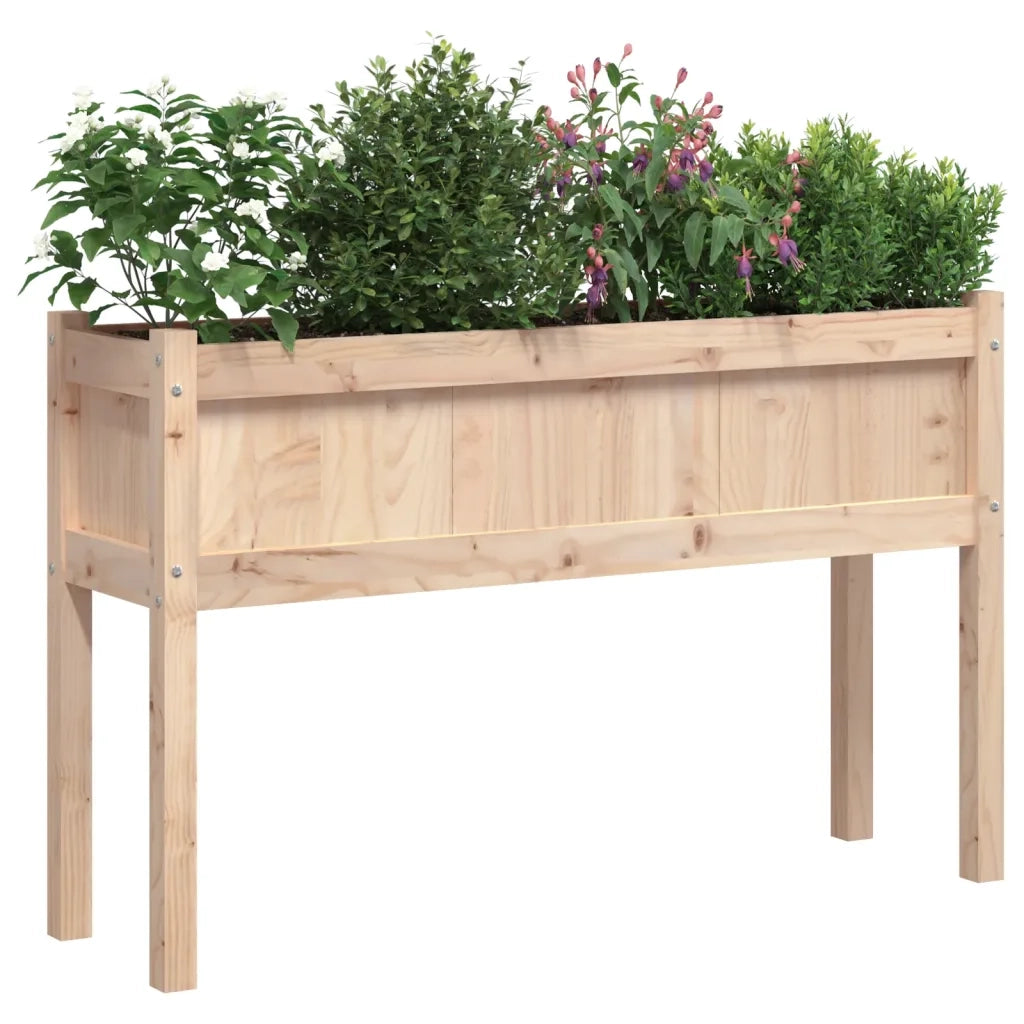 2 pz Fioriere | Cassetta per fiori | Vaso da Giardino con Gambe in Legno Massello di Pino