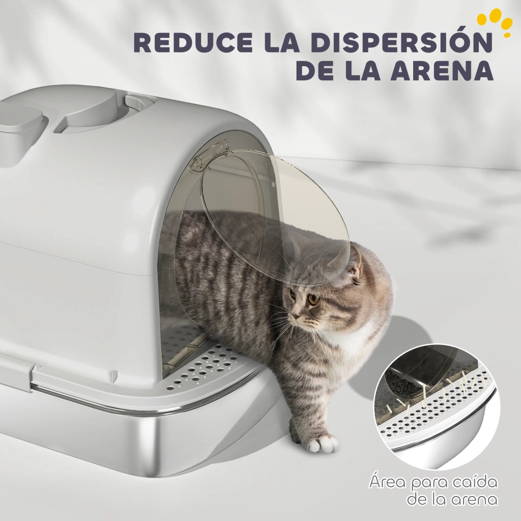Arenero per Gatti ¨C zephmum ¨C Grigio Acciaio Inox 52,4x41,3x39,9 cm