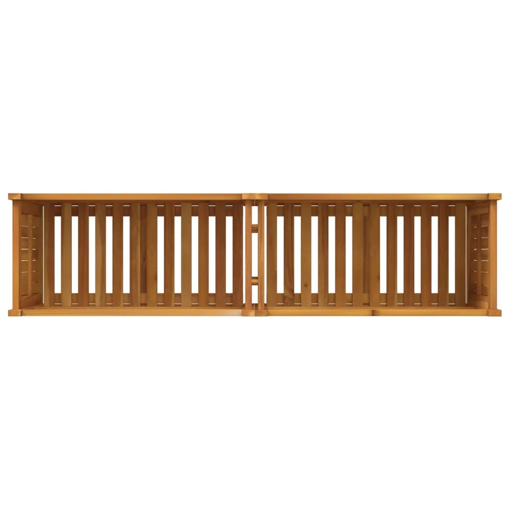 Fioriera rialzata per piante fiori patio e giardino con rivestimento 153 x 38,5 x 50 cm legno massello di acacia marrone 02_0038123