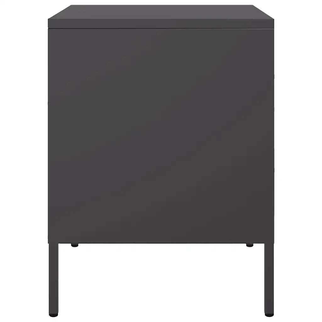 Comodino Nero 36x39x50,5 cm in Acciaio 842922