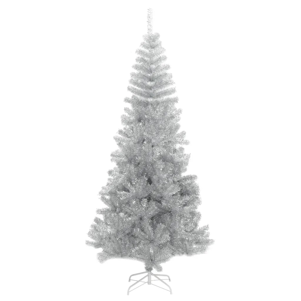 Albero di Natale Artificiale con Supporto Argento 210 cm PET 321014