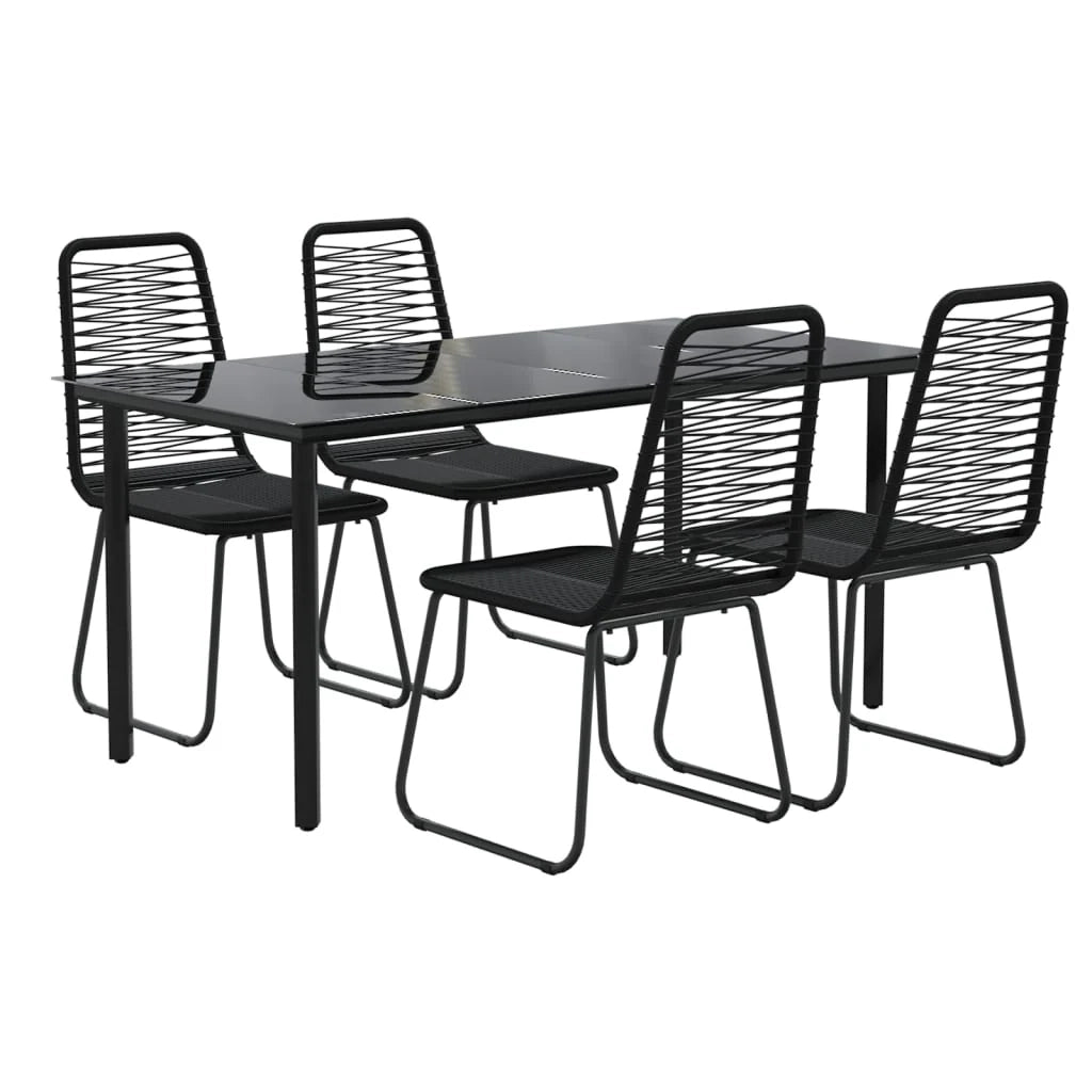 Set da pranzo da giardino mobile da esterno 5 pezzi nero 02_0013904