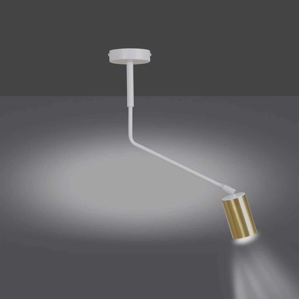 Plafoniera Minimal Tenjin Acciaio Bianco 1 Luce Gu10 Ip20