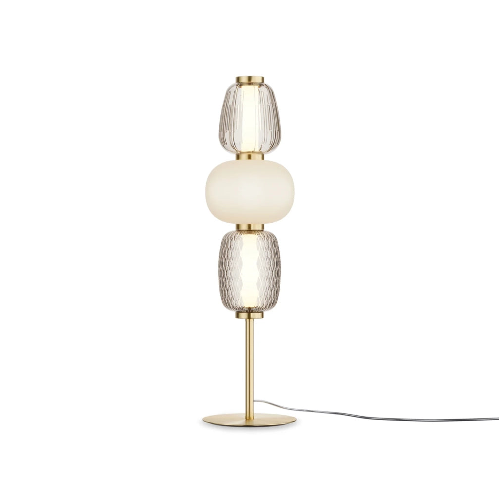Maytoni Lampada da tavolo moderna Pattern 1 luce LED integrato oro metallo vetro