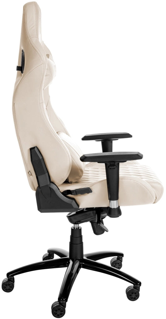 Sedia da ufficio Keren in pelle vera crema