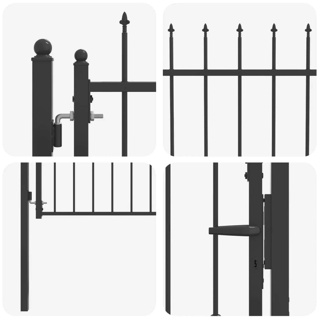 Cancello per recinzione HORST 100 x 100 cm Metallo Nero