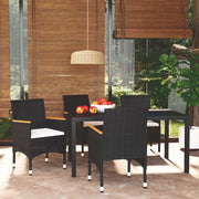 Set da Pranzo per Giardino 5 pz con Cuscini Polyrattan Nerocod mxl 117405