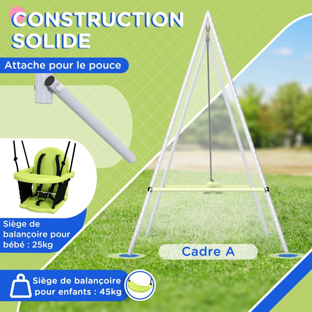 Altalena Portico 2 in 1 per Bambini ¨C Zephmum ¨C Verde con Cintura di Sicurezza a 5 Punti