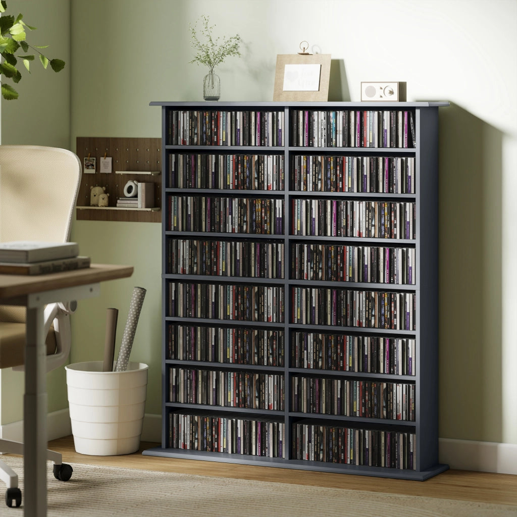 Cassettiera per CD e DVD con 16 cassetti e 12 ripiani regolabili ¨C zephmum ¨C grigio