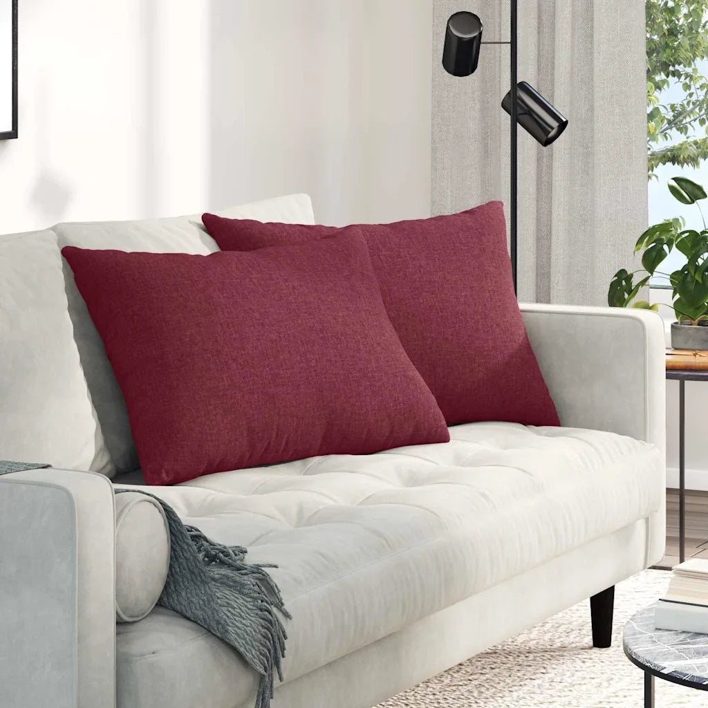 Cuscini da Divano 2 pcs Rosso Vino 70 x 50 cm Tessuto 42013742