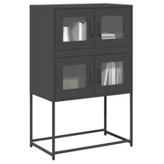 vidaXL Credenza Nera 68x39x107 cm in Acciaio