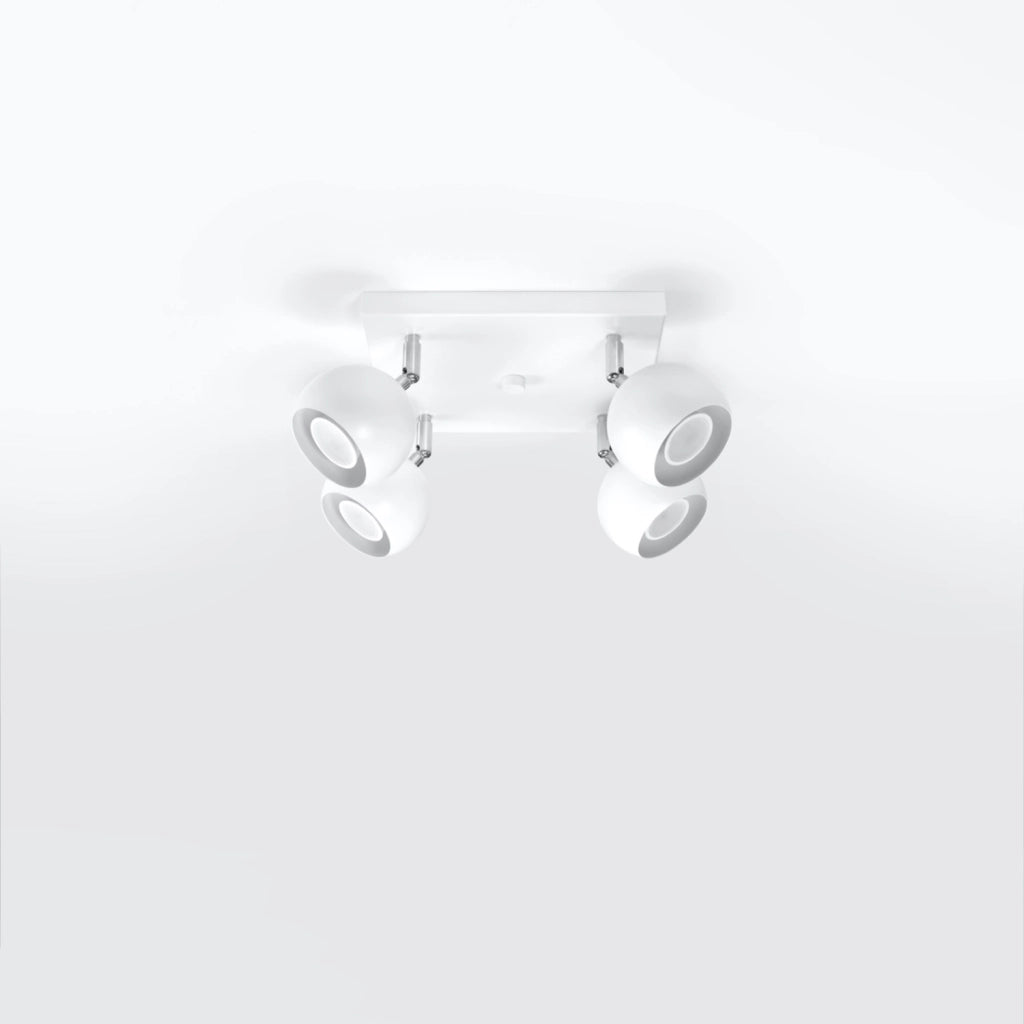 Plafoniera Pure Lume Fokumo quadra 4 luci GU10 bianca