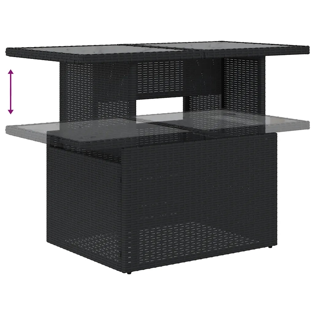 Set Divani da Giardino 5 pz con Cuscini in Polyrattan Nero 3267246