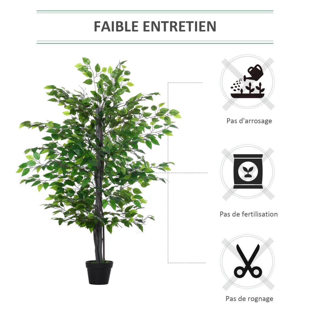Albero Finto Ficus Artificiale ¨C zephmum ¨C H.145 cm con Vaso