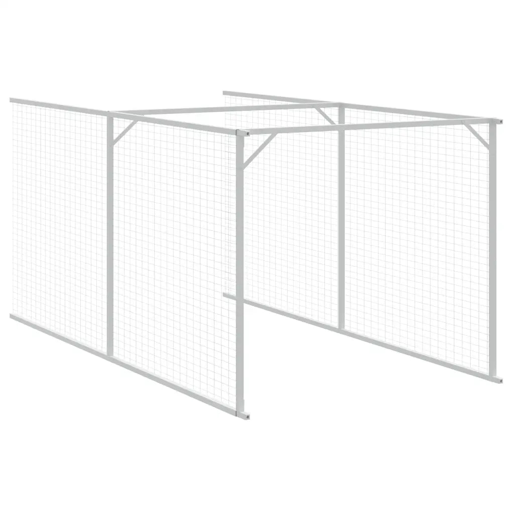 Casetta Cani con Corsa Antracite 110x405x110 cm Acciaio Zincato 3189079