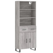 Credenza | Madia | Buffet da pranzo | Armadio da pranzo Grigio Sonoma 69,5x34x180 cm in Legno Multistrato