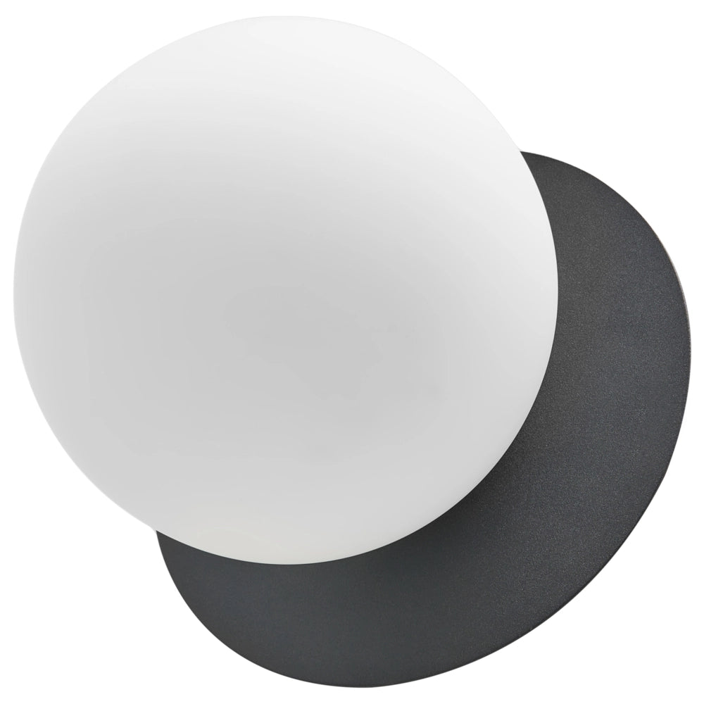 Set di 2 lampade da parete con base in metallo nero e paralume in vetro Stile moderno