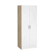 Armadio Camera da Letto Argor, Guardaroba 2 Ante Appendiabiti, 78.7x200.9h cm Marrone Quercia