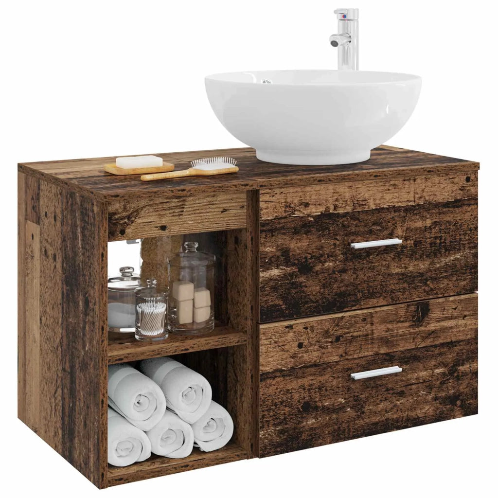 Set di mobili per il bagno 2 pz Legno antico 3403918