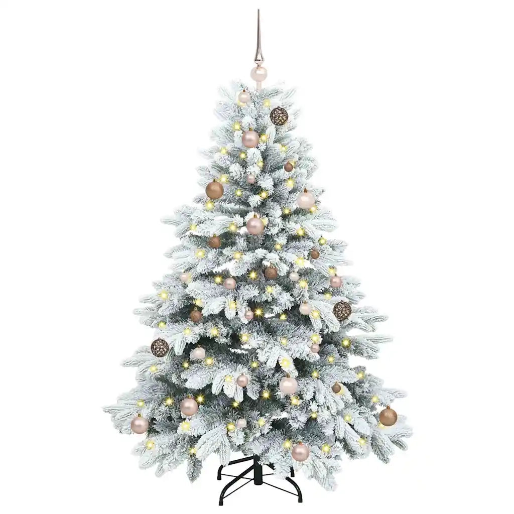 Albero di Natale | Decorazioni natalizie artificiale con 150 LED Bianco 150 cm PE e PVC