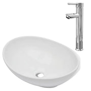 Lavandino da bagno con miscelatore ovale in ceramica bianca 02_0002843