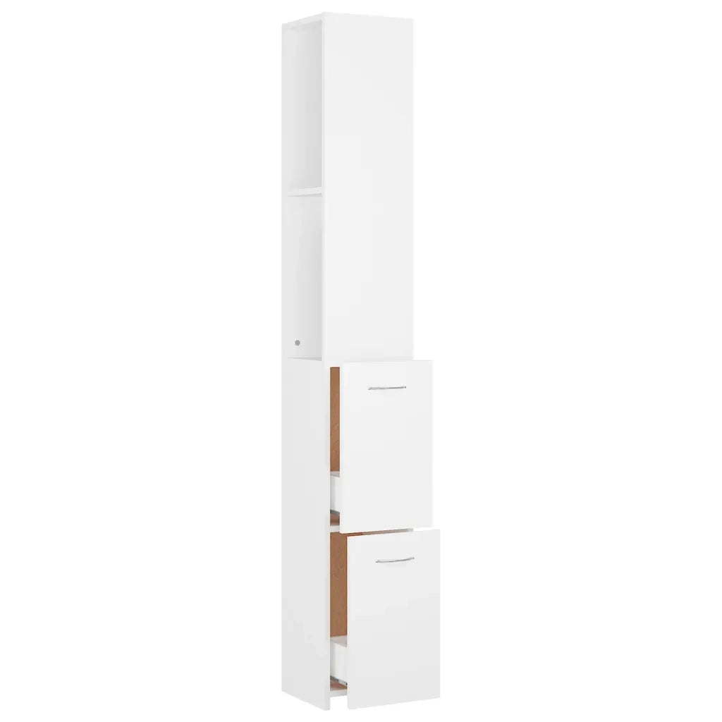 Armadietto da Bagno Bianco 25x26,5x170 cm in Legno Multistrato 808431