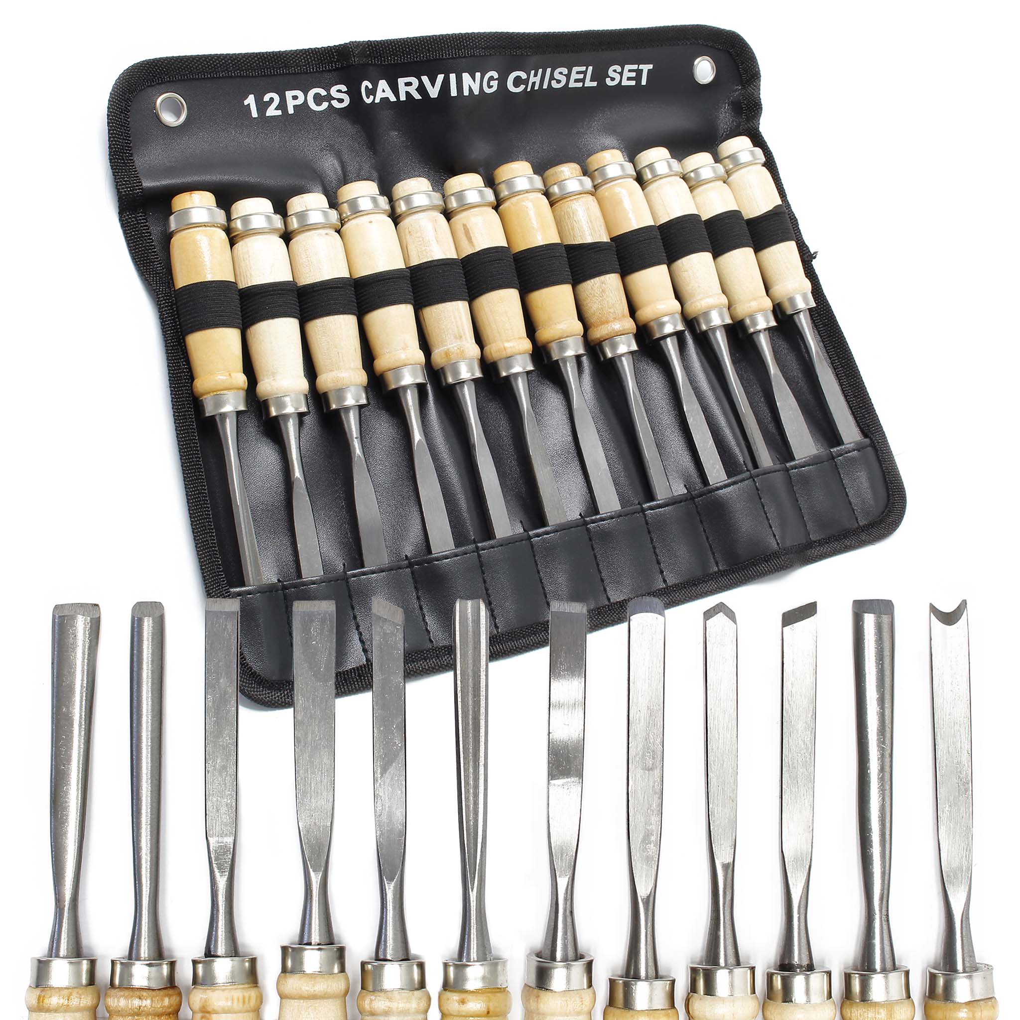 Tornio per legno da 350 watt e scalpelli sgorbie 12 utensili per intaglio