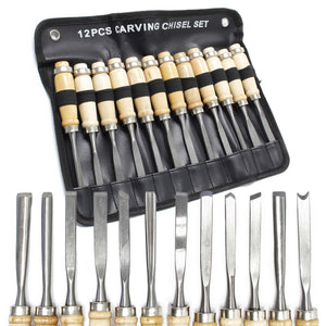 Tornio per legno da 350 watt e scalpelli sgorbie 12 utensili per intaglio