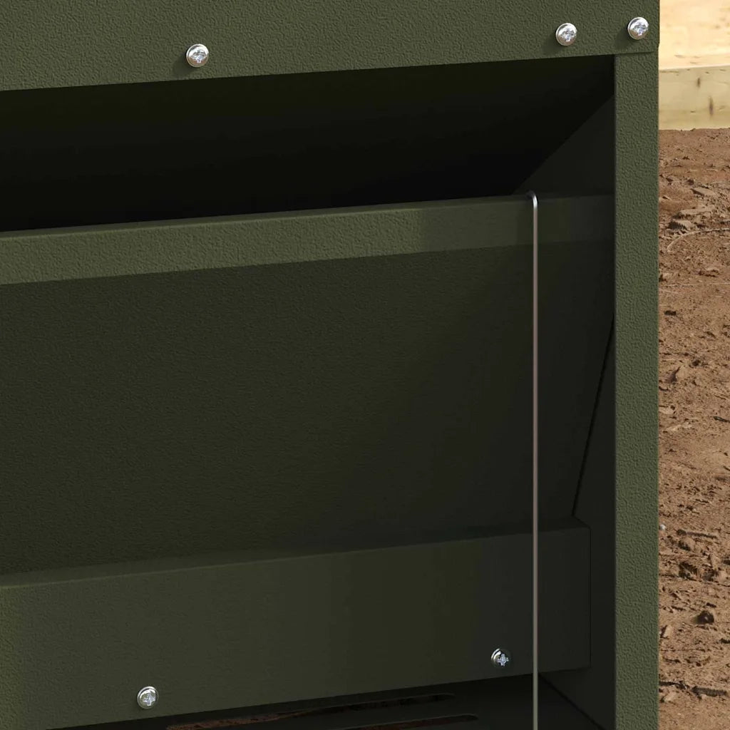 Mangiatore a Pedale per Pollo Verde oliva 33 x 42 x 40 cm CFW4076840