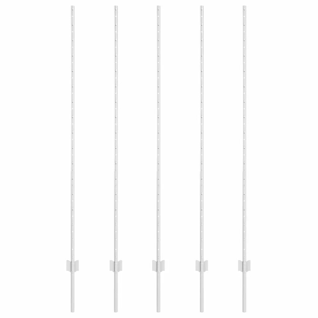 Palo della recinzione 5 pcs Argento 160 cm Acciaio 42006304