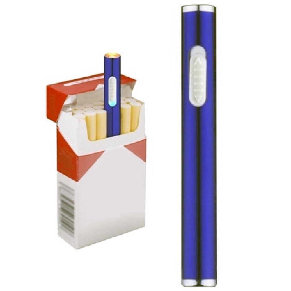 Trade Shop - Accendino Ricaricabile Slim Compatto Antivento Usb Senza Fiamma No Gas Sigaretta -
