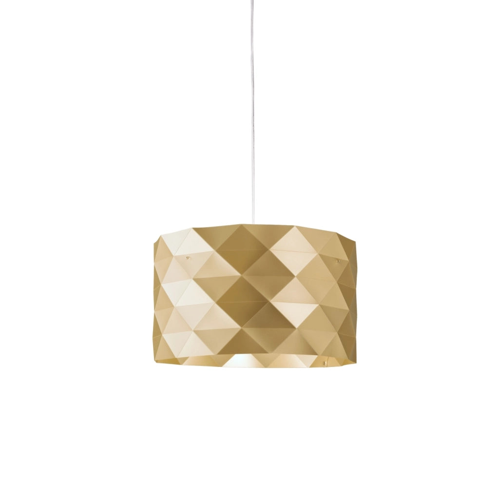 Sospensione Moderna Prisma Polilux ® New Gold E Metallo Cromo 1 Luce E27 D40Cm