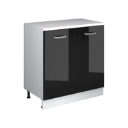 Mobile per mansarda Rion Nero lucido/Bianco 80 x 83.8 cm senza inclinazione con 2 ante Vicco