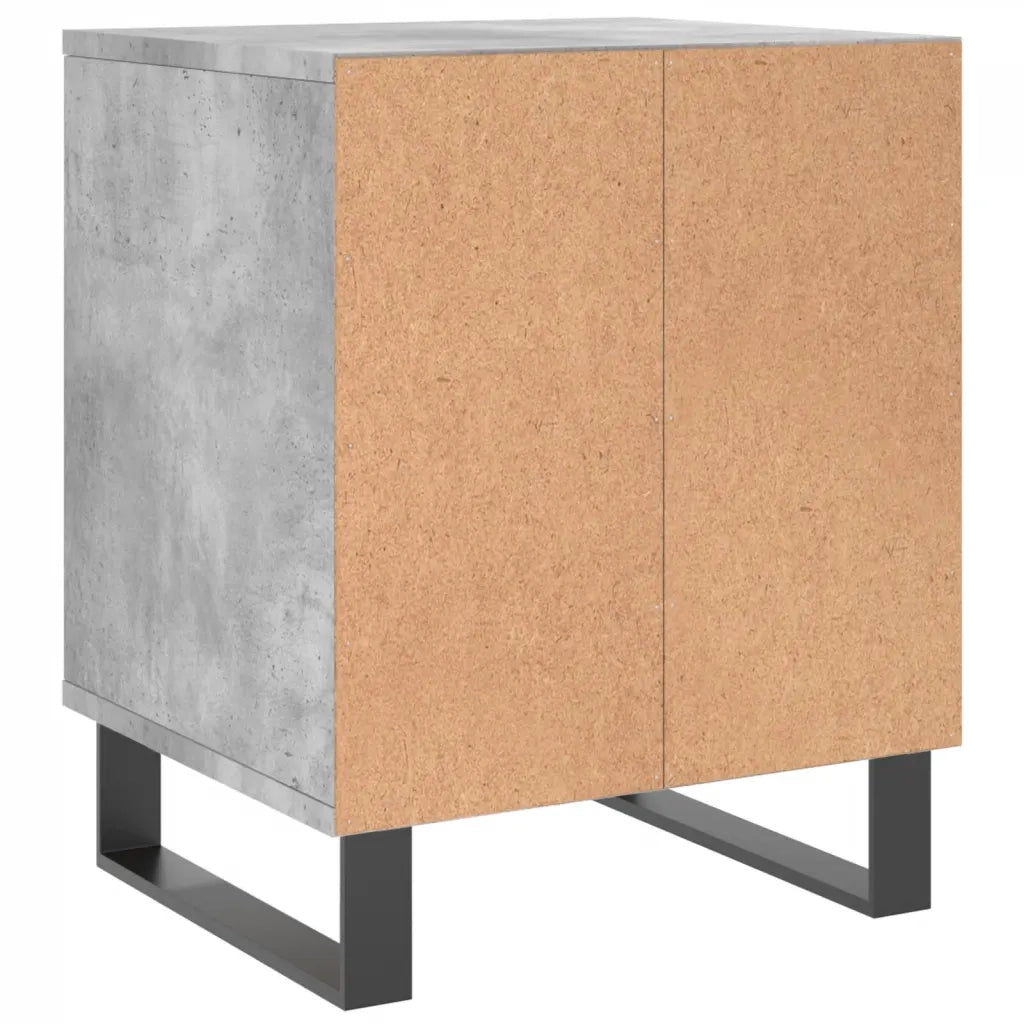 Set di 2 Comodini | Armadio da Notte | Mobiletto da notte Grigio Cemento 40x35x50 cm in Legno Multistrato
