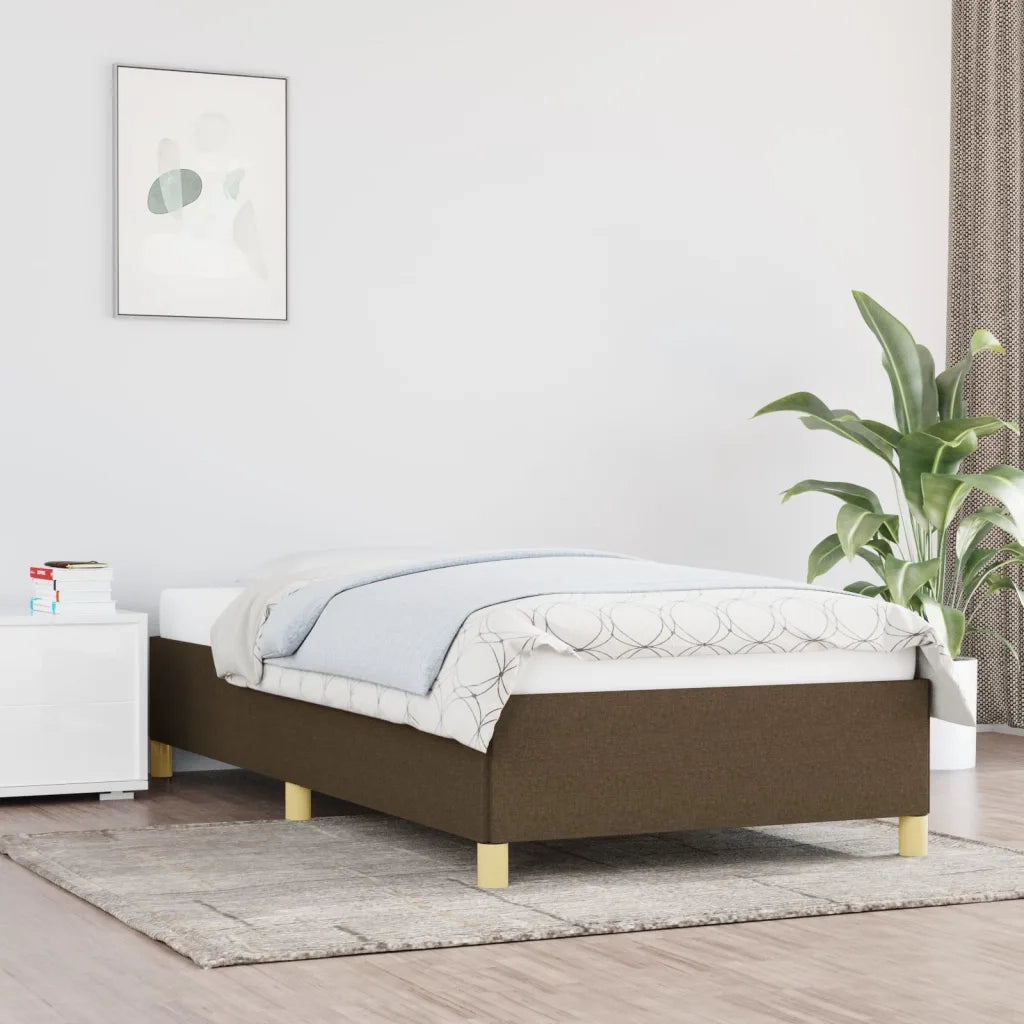 Giroletto senza Materasso-Struttura Letto Marrone Scuro 100x200 cm Tessuto 249532