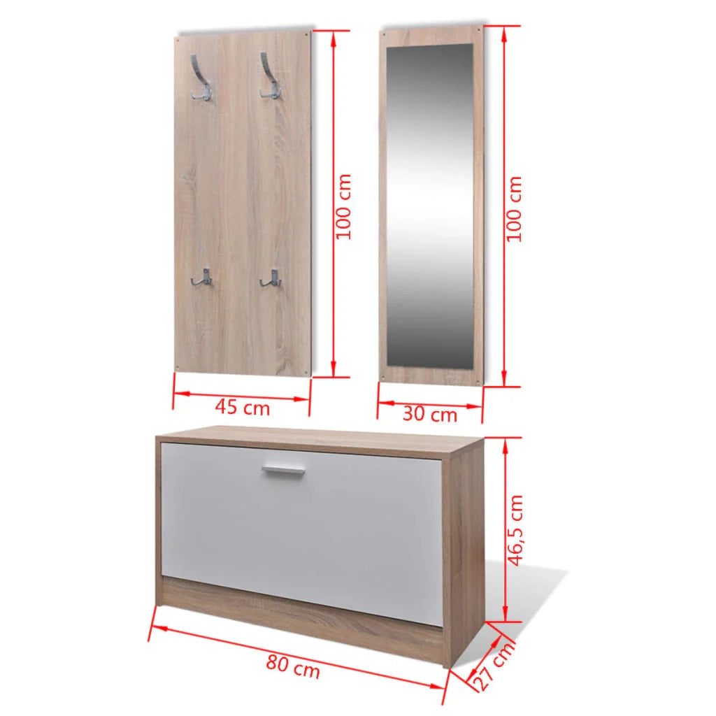 Scarpiera mobile contenitore per scarpe mobile per ingresso/corridoio/soggiorno 3 in 1 in legno e marrone 02_0021350