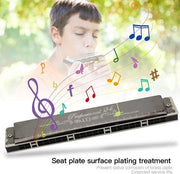 Harmonica a Fosforbronzato - Alta Qualità - Suono Chiara - Buona Tenuta dell'Aria - Piattaforma di Base Rafforzata - Chiave di Tono C# - Nero