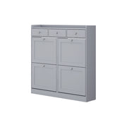 Vicco Scarpiera da ingresso Grigio 100 x 99.5 cm con 3 cassetti e 4 scomparti pieghevoli